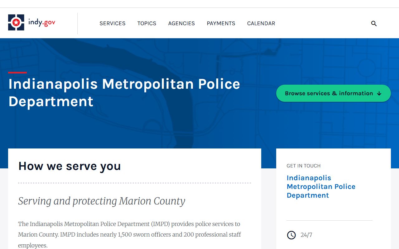 Indianapolis Metropolitan Police Department IMPD agency page - Indianapolis warrant records