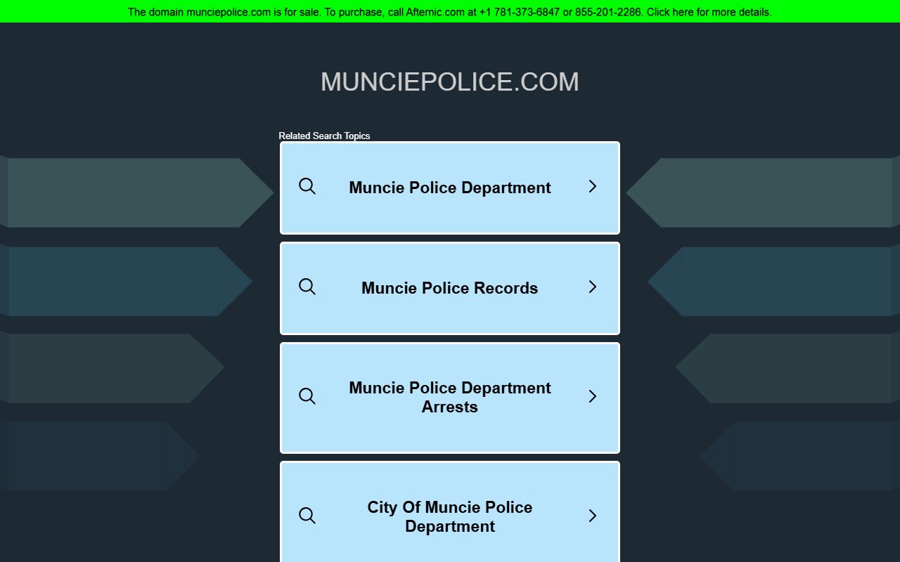 Muncie Police Department website - Muncie warrant records