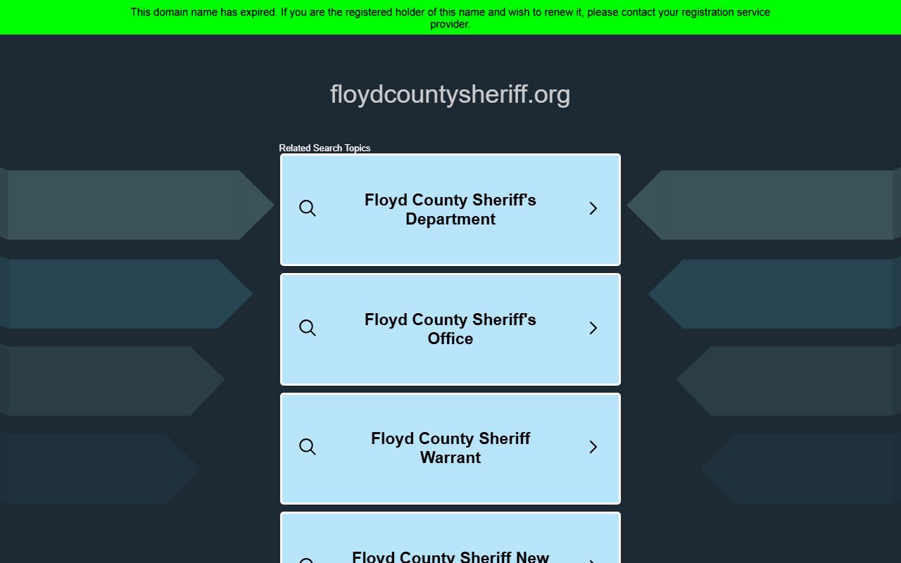 Floyd County Sheriff Office homepage for New Albany Indiana warrant records and law enforcement contact