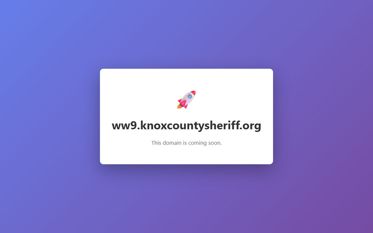 Knox County Sheriff's Office homepage for warrant records