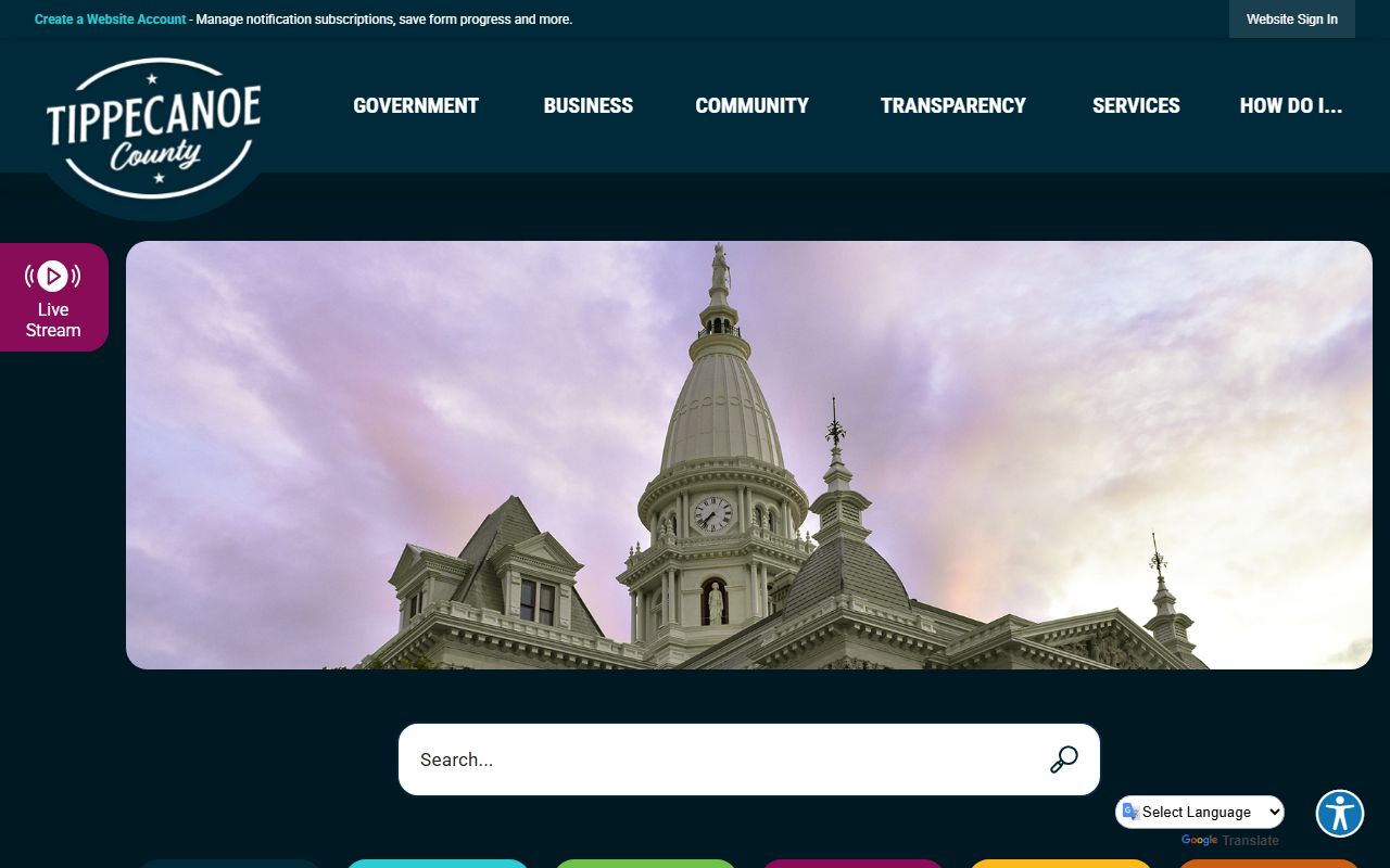 Tippecanoe County Sheriff's Office homepage for warrant records in Lafayette Indiana